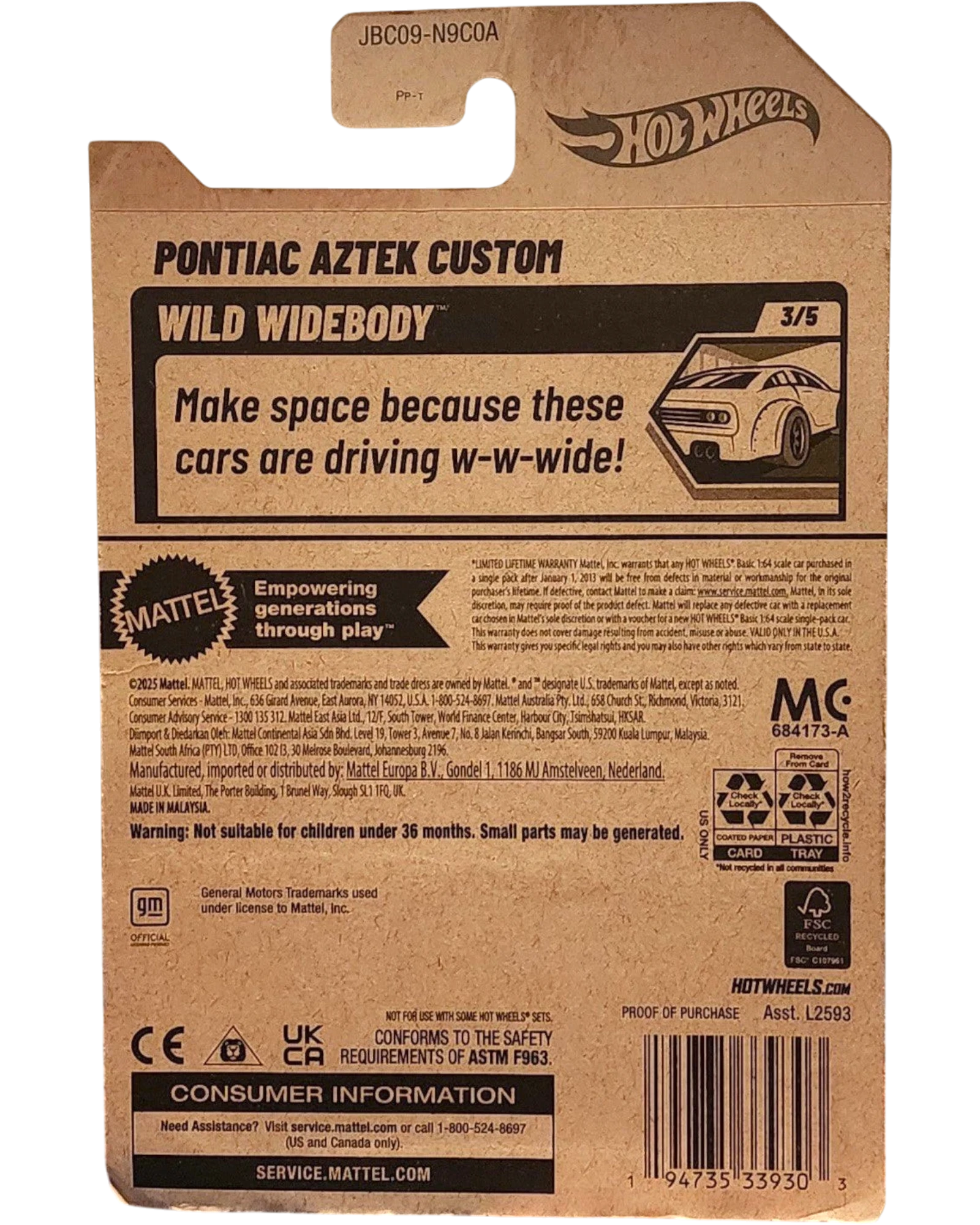 More Than Diecast Pontiac Aztek Custom Wild Widebody die-cast model in silver with custom widebody and yellow accents.