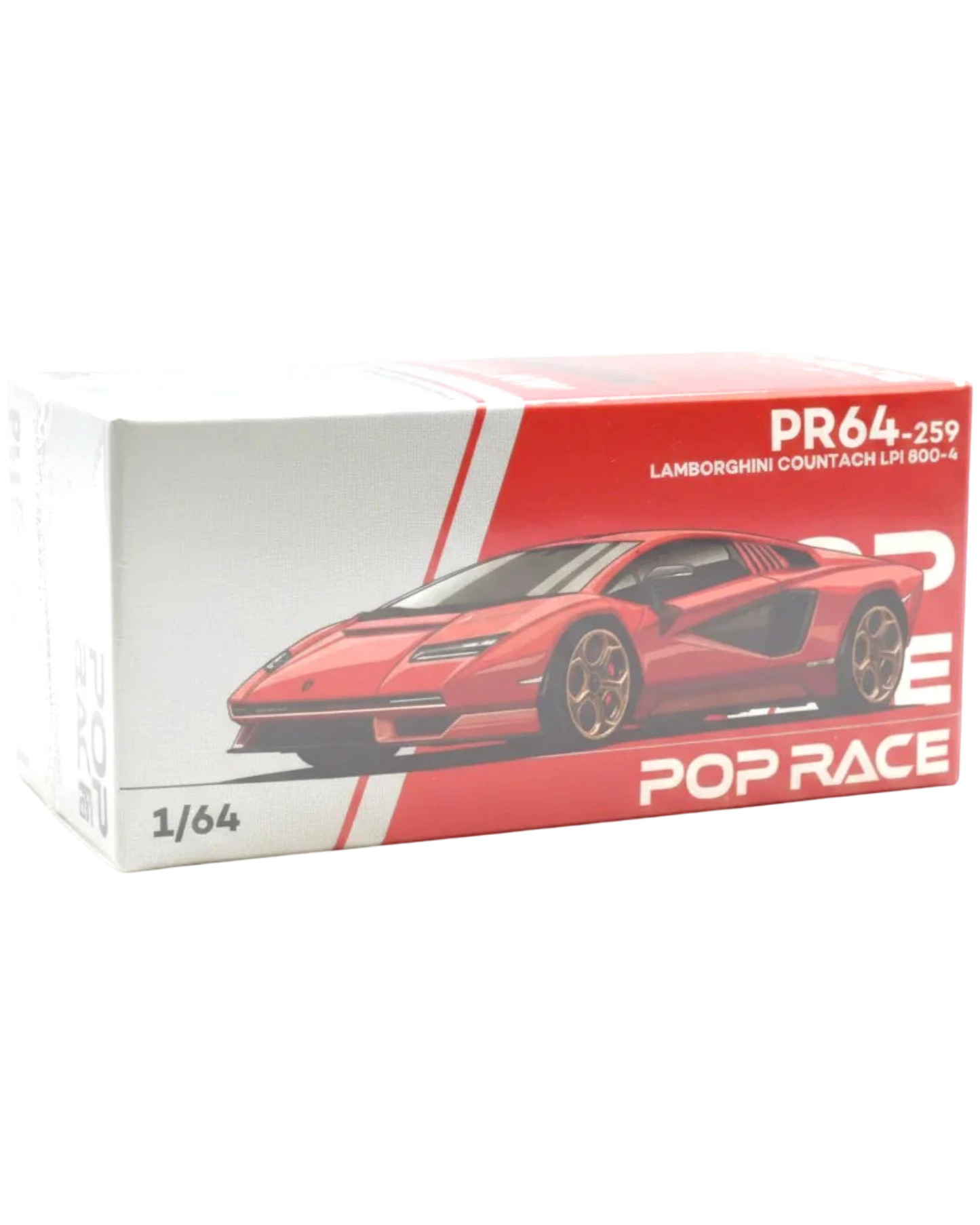 More Than Diecast Pop Race 1:64 scale red Lamborghini Countach LPI 800-4 die-cast model car.