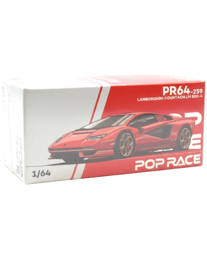More Than Diecast Pop Race 1:64 scale red Lamborghini Countach LPI 800-4 die-cast model car.