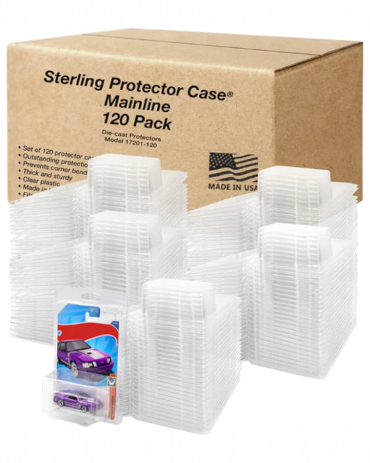 More Than Diecast Sterling Protector Case Mainline 120 Pack for 6.5" x 4.25" cards. Clear plastic, durable, slim profile.
