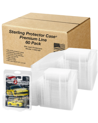 More Than Diecast Sterling Protector Case Premium Line 60 Pack clear plastic protectors for 6.5" x 5.25" cards.
