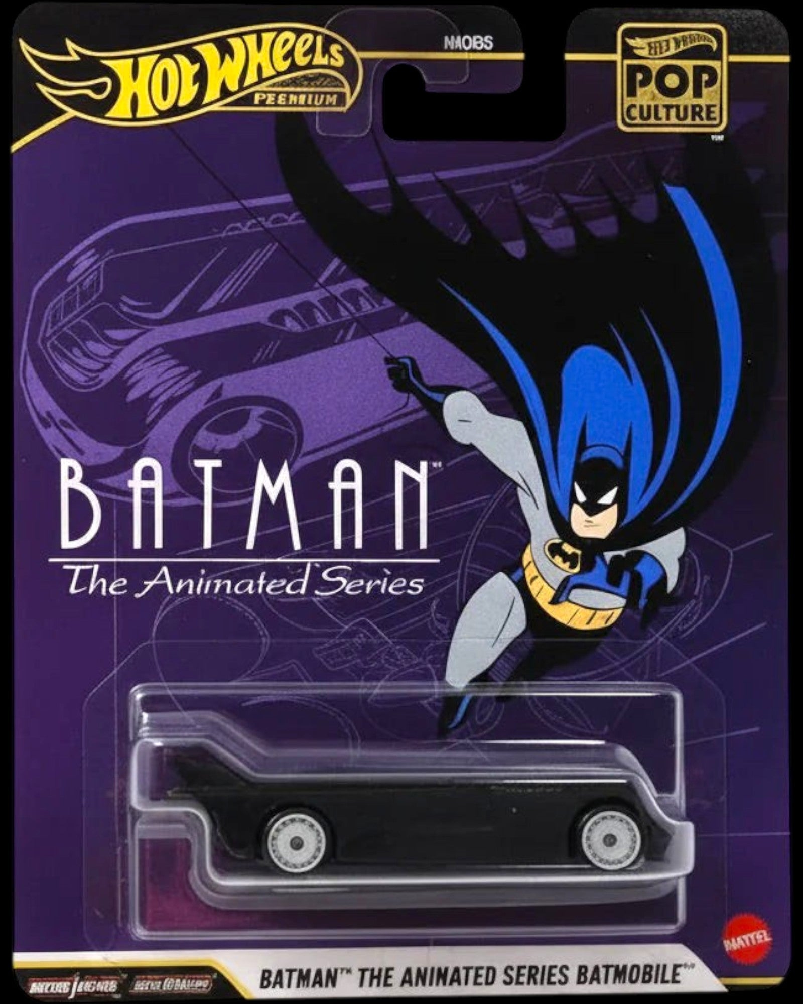 Hot Wheels Batman action figure packaging on a white background