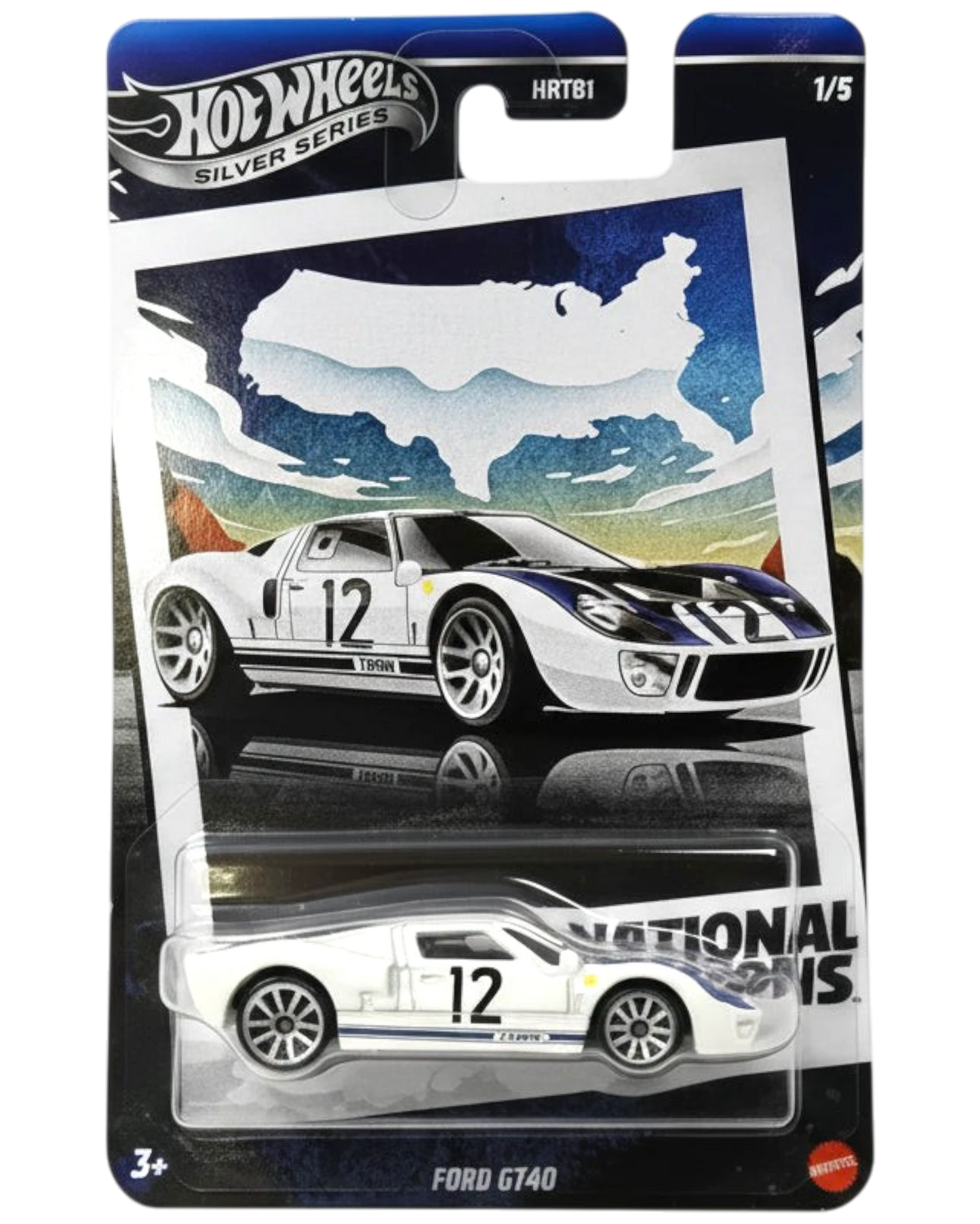 Hot Wheels Ford GT40 model car in packaging on a white background