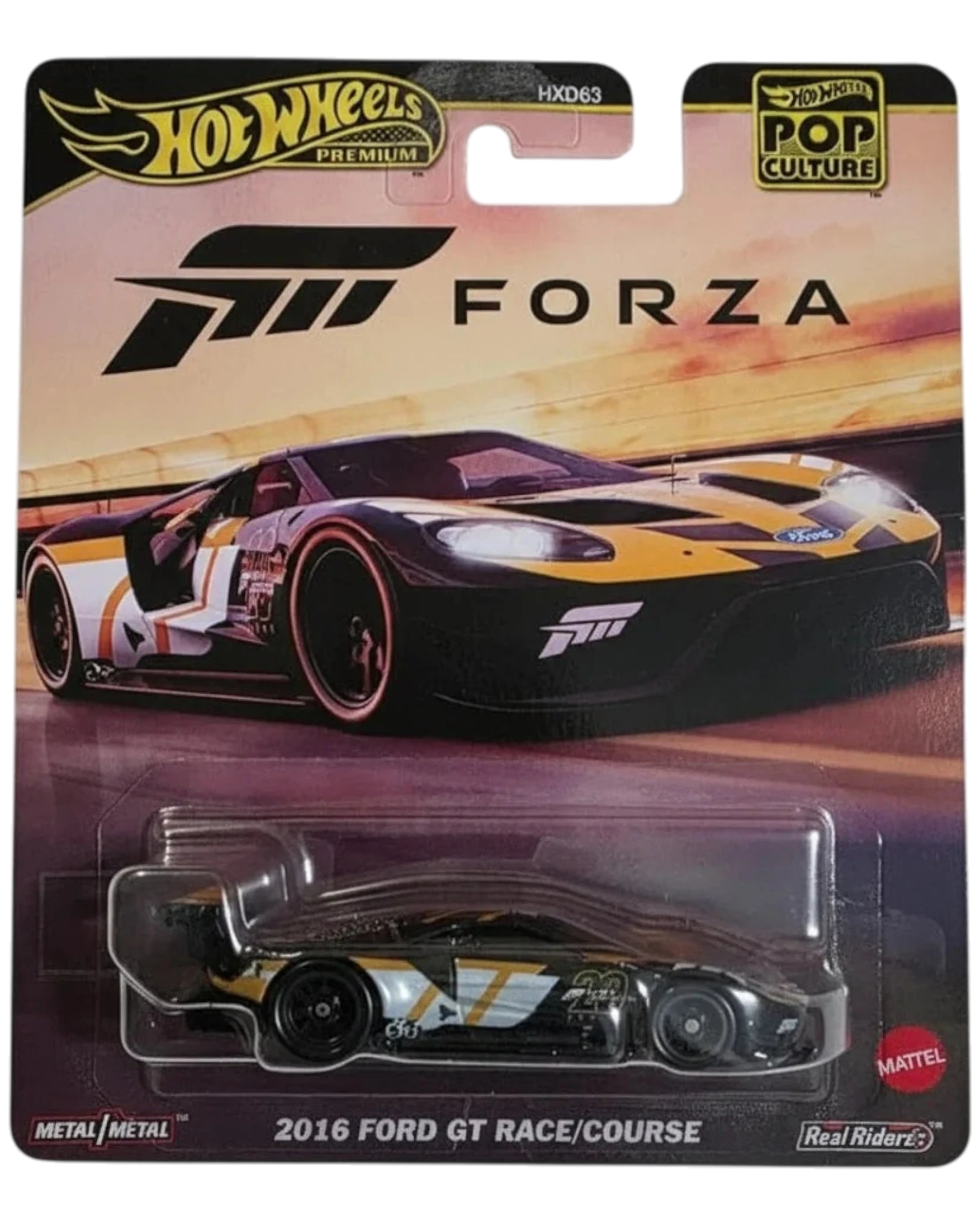 Hot Wheels Forza 2016 Ford GT race car in packaging with Forza and Hot Wheels branding.