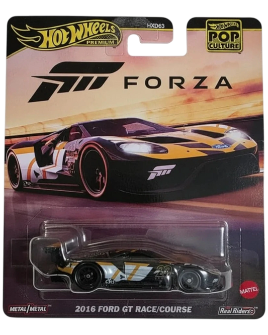 Hot Wheels Forza 2016 Ford GT race car in packaging with Forza and Hot Wheels branding.