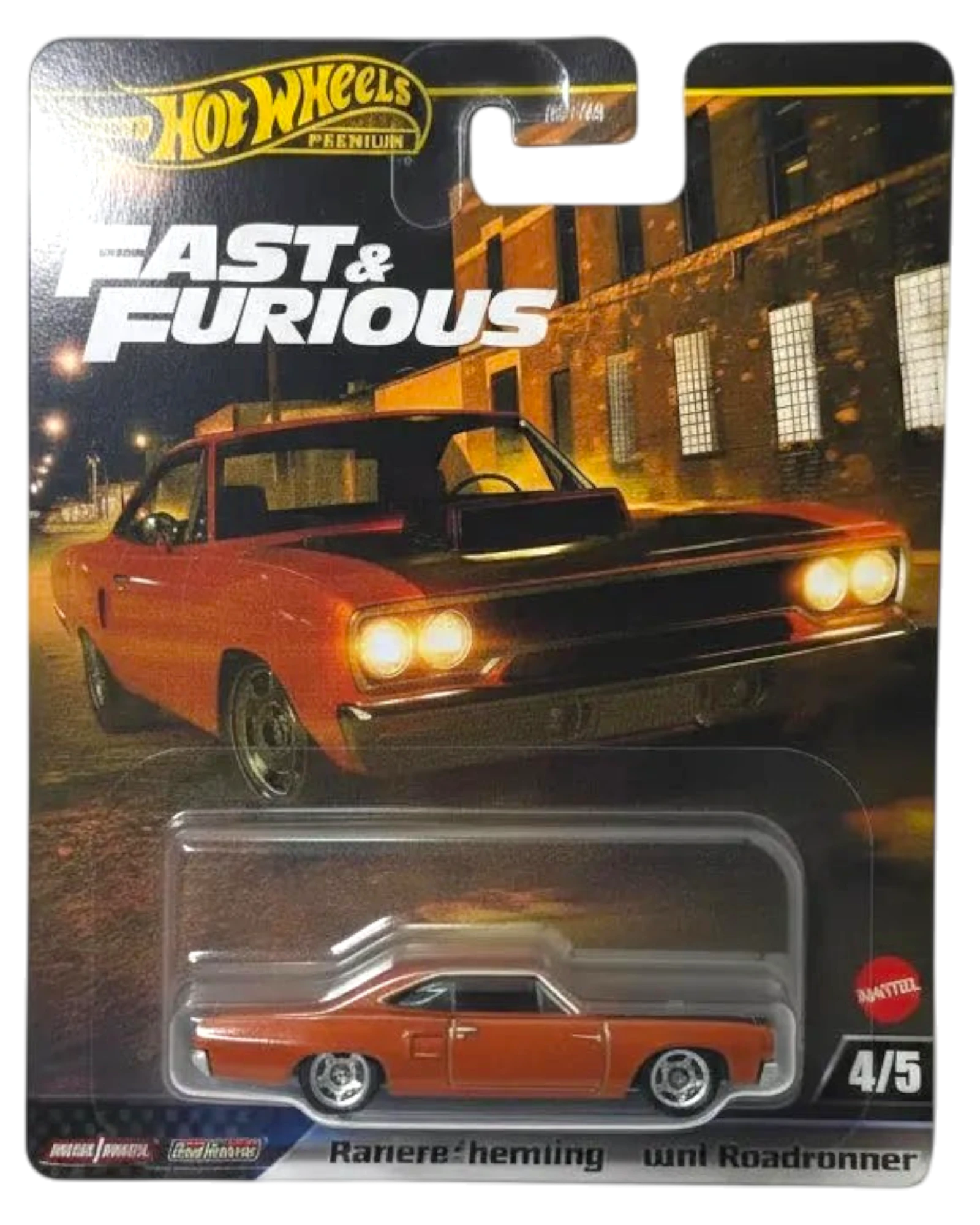 Hot Wheels Fast & Furious die-cast car in packaging on a white background