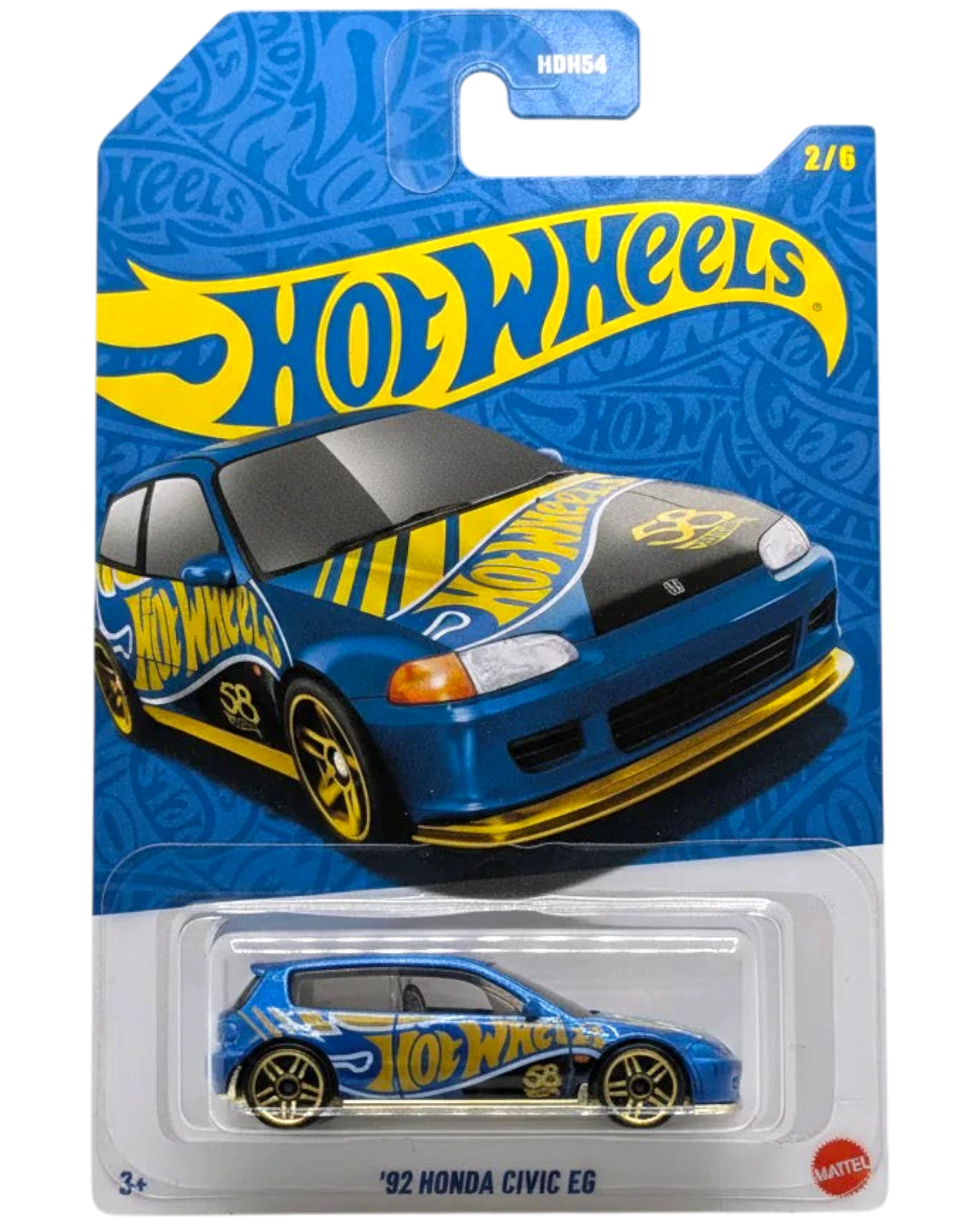 Hot Wheels '82 Honda Civic EG toy car in packaging on a gray background