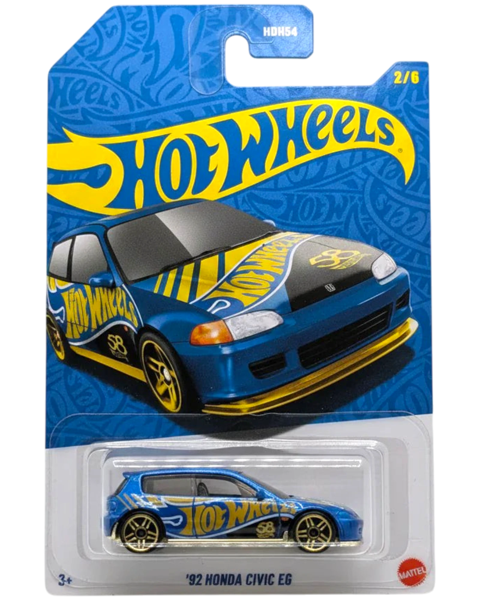 Hot Wheels '82 Honda Civic EG toy car in packaging on a gray background