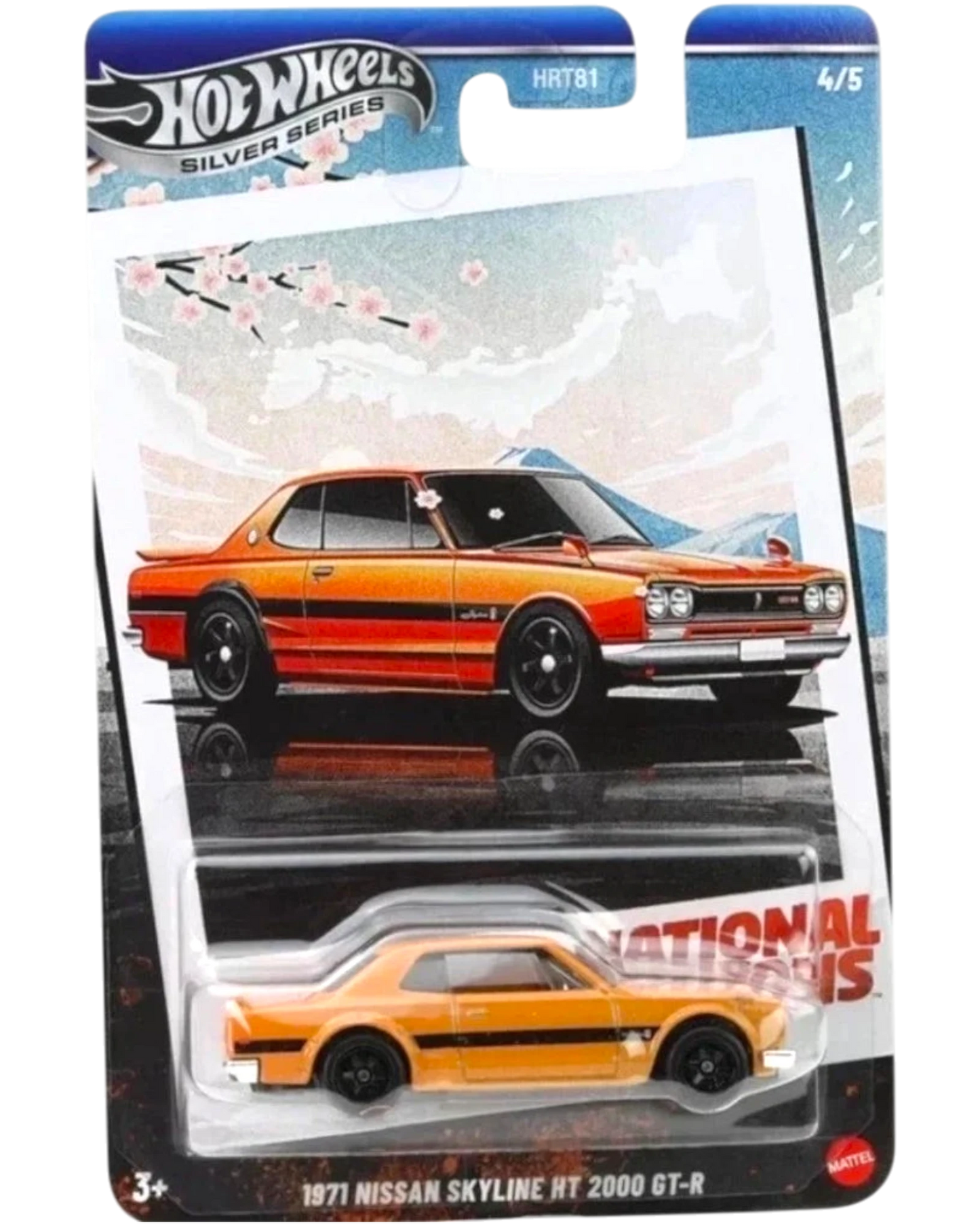 Hot Wheels 1971 Nissan Skyline HT 2000 GT-R 1:64 Die-Cast – Silver Series National Icons