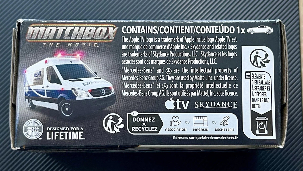 Matchbox The Movie 2024 Mercedes-Benz Sprinter Ambulance 1:64 Die-Cast #8/12 Power Grab