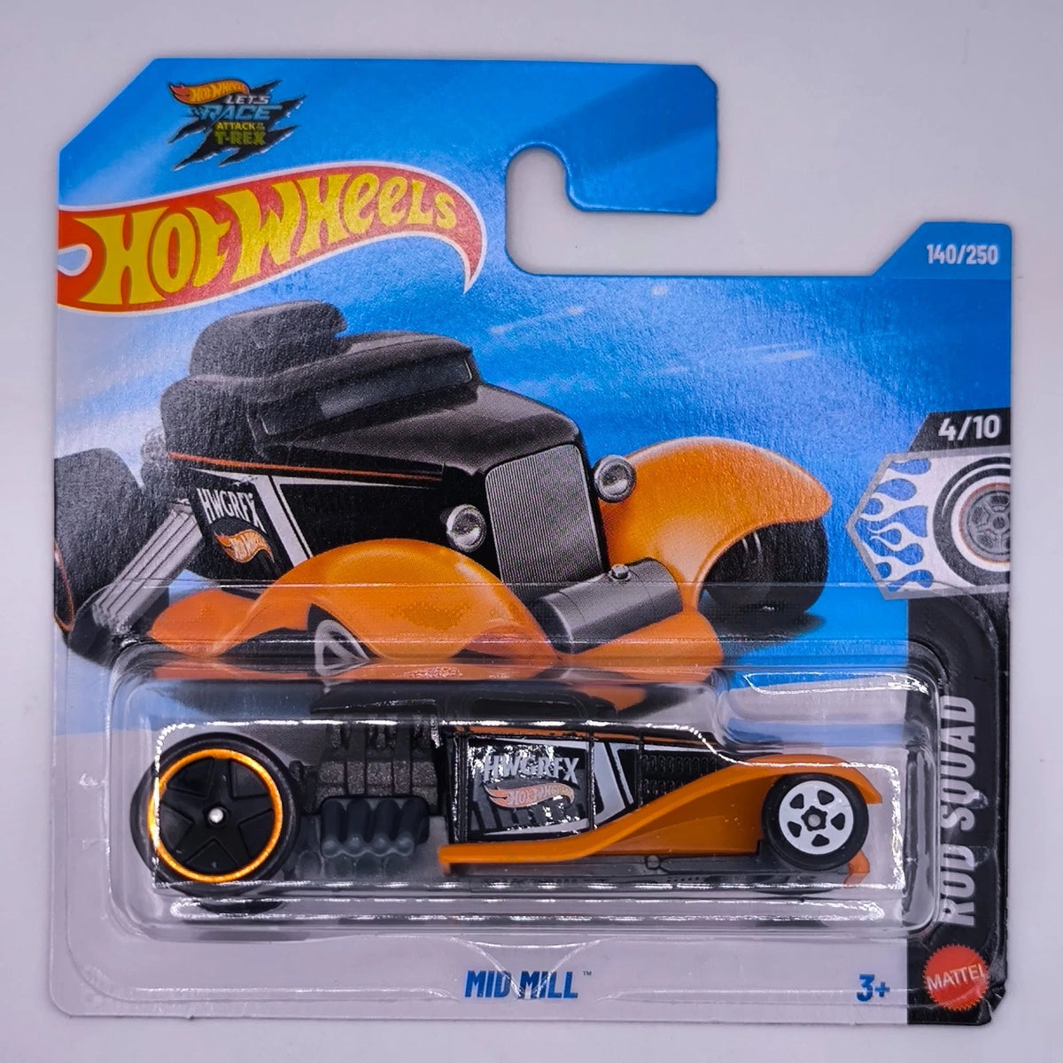Hot Wheels Short Card Mid Mill Black/Orange HW Rod Squad 4/10 140/250