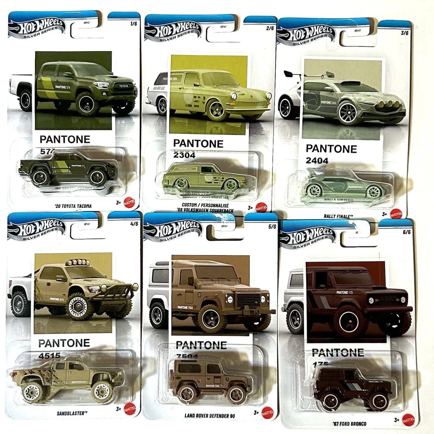 Hot Wheels 2026 Silver Series Pantone Mix 2 – Complete Set of 6 Cars 1:64 Die-Cast