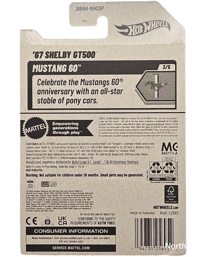2026 Hot Wheels '67 Shelby GT500 Black Mustang 60 3/5 #161 1:64
