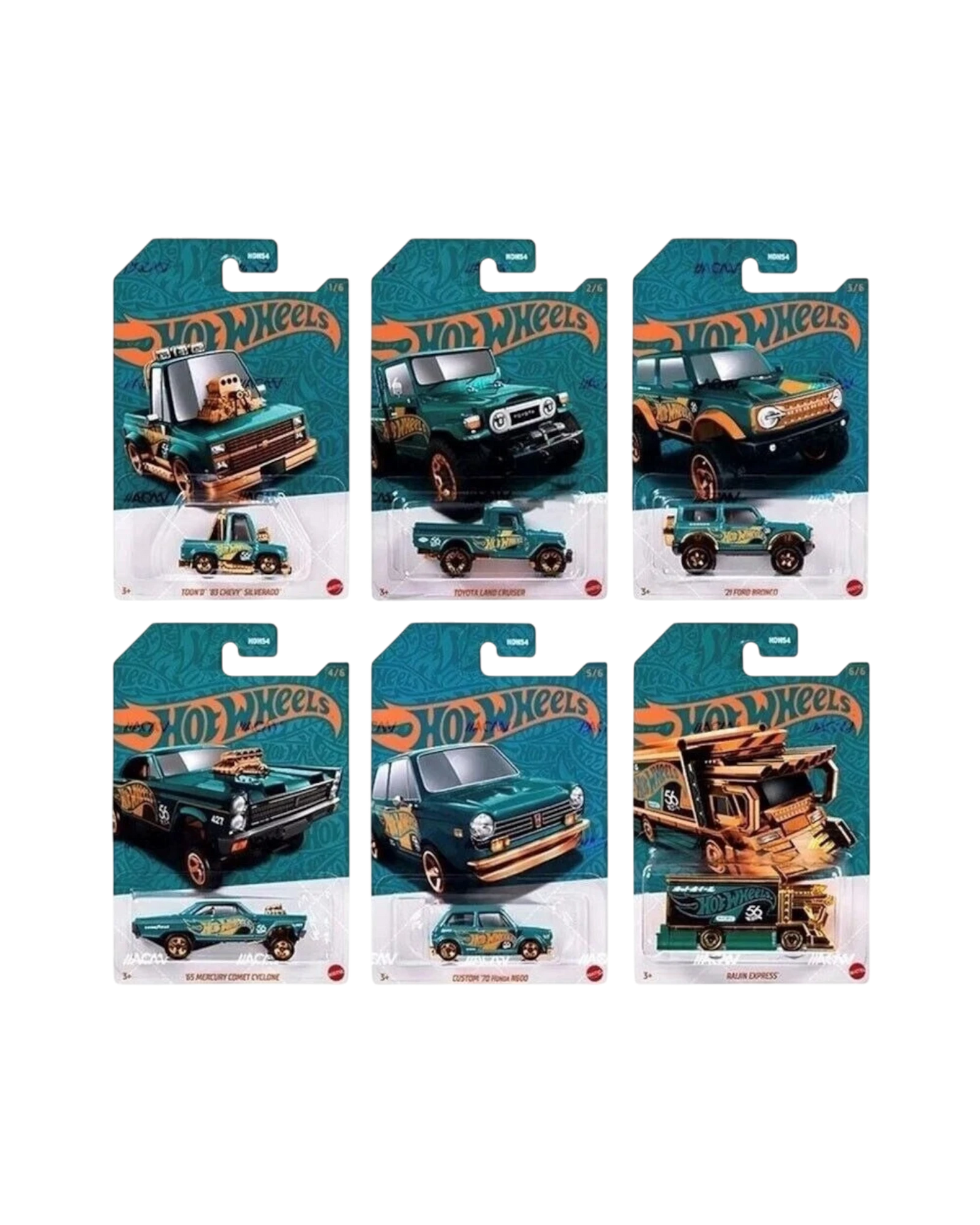 Hot Wheels Pearl & Chrome 2023 E Case HDH54-956E 1:64 Die-Cast Full Case 24 w/Chase