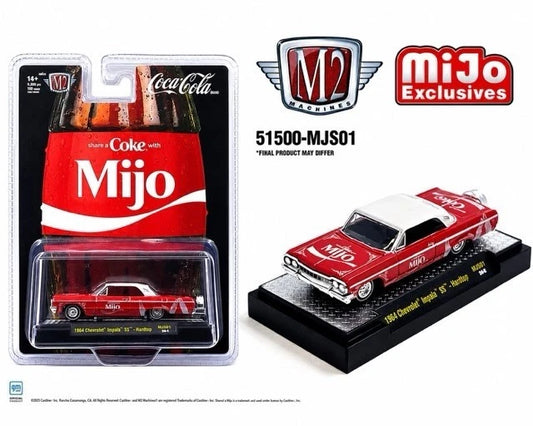 M2 Machines 1:64 Coca-Cola Share a Coke 1964 Chevy Impala SS Lowriders MiJo
