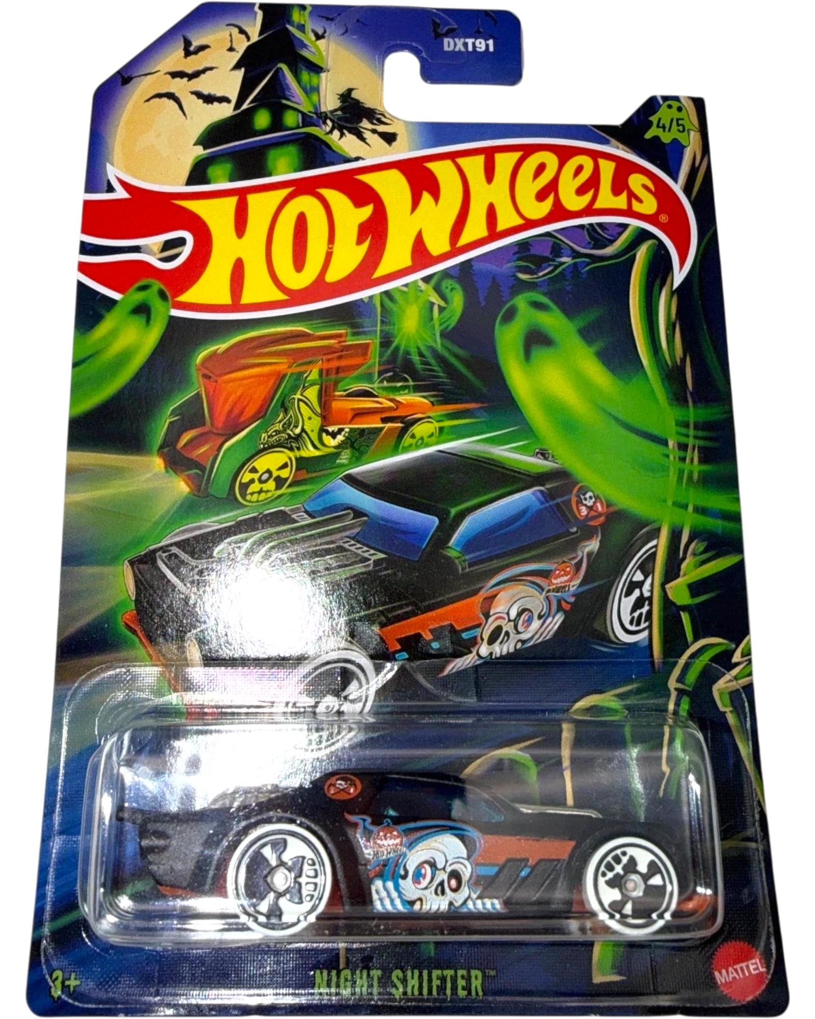 Hot Wheels toy car in packaging with 'Night Shifter' design