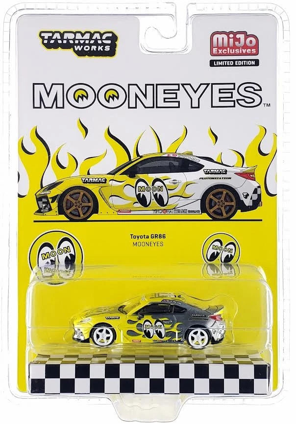 Tarmac Works Toyota GR86 RHD Mooneyes Raw Metal Chase 1:64 Die-Cast