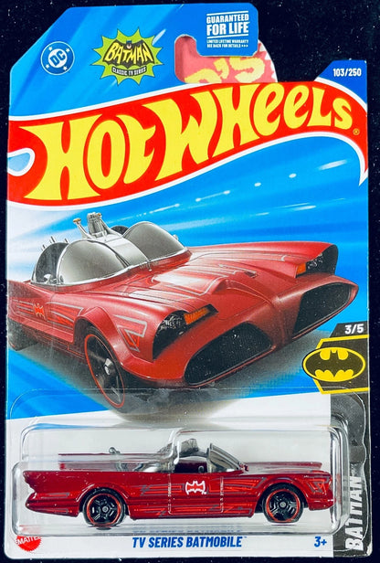 Hot Wheels Batman Batmobile Die Cast Car Amber Red Tv Series Version 103/250 Collectible