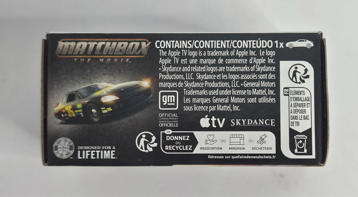 Matchbox The Movie Chevy Stock Car Black 1:64 Die-Cast #6/12 Power Grab