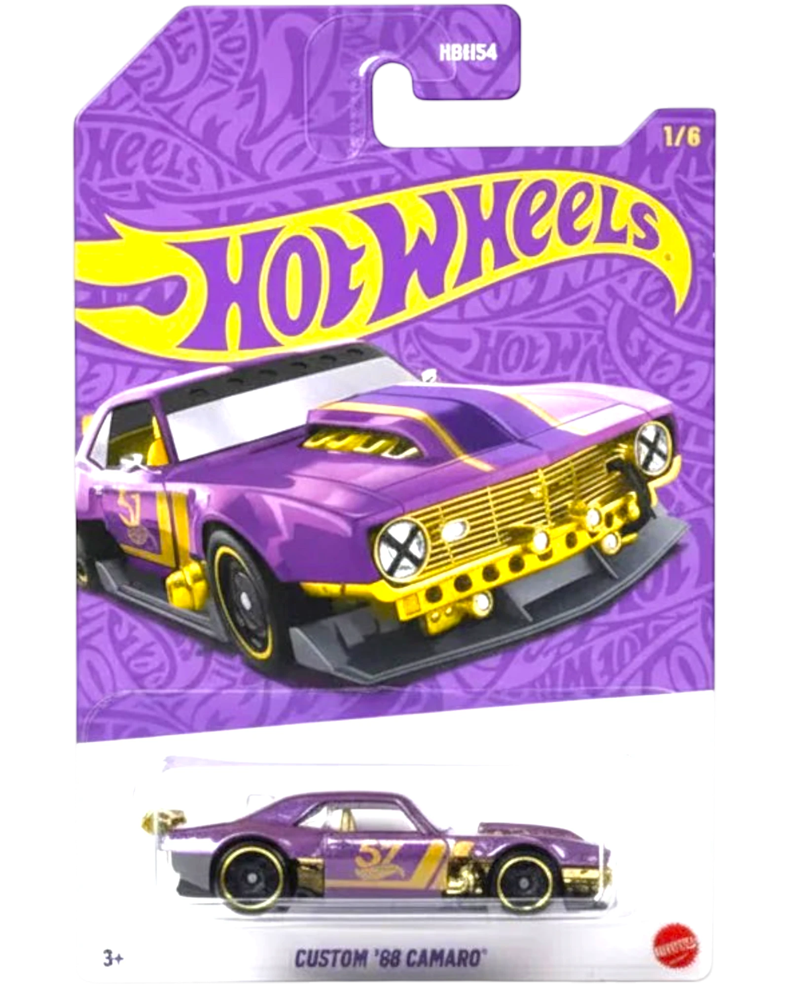 Hot Wheels Custom '69 Camaro toy car in packaging on a white background