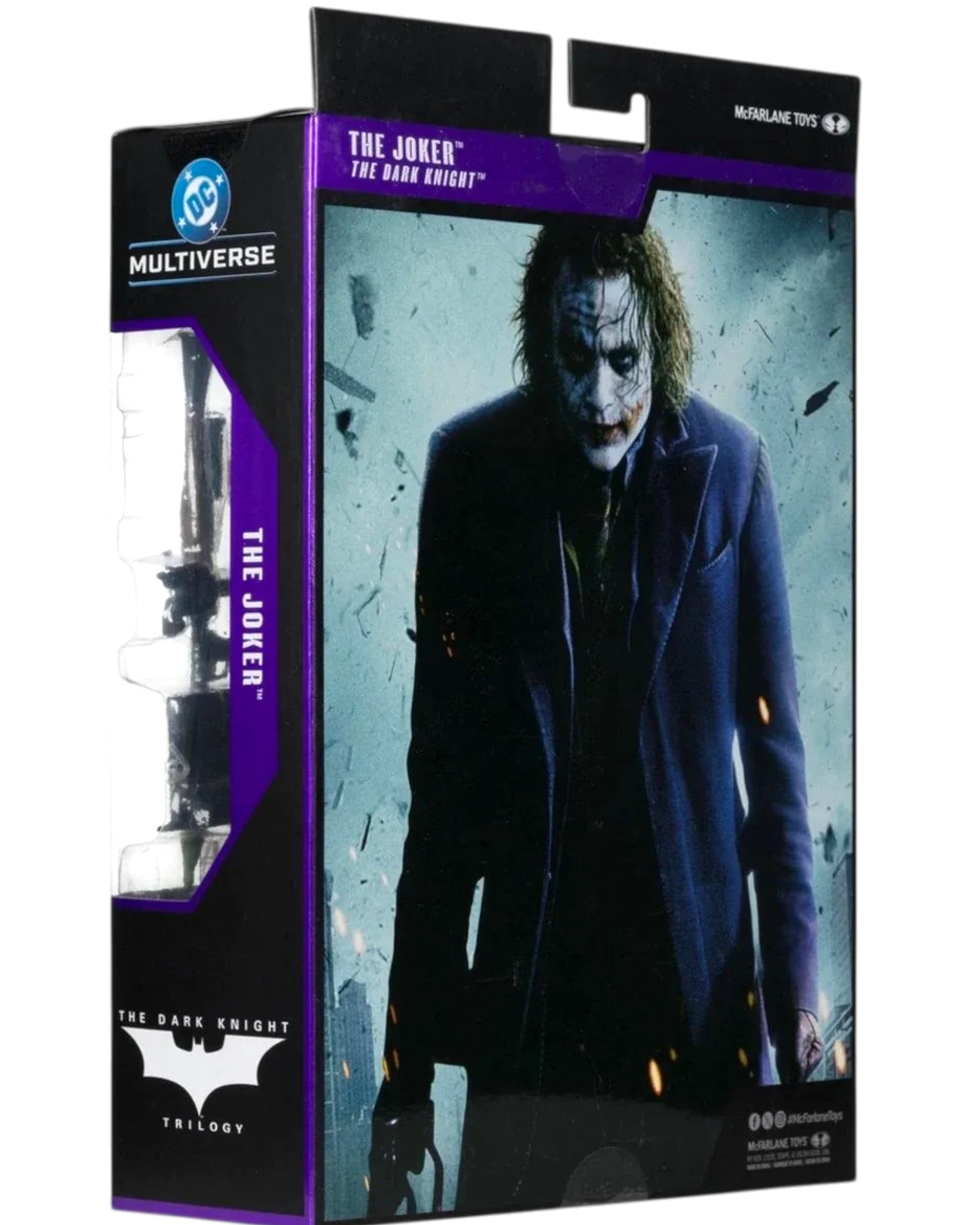 Action figure packaging featuring 'The Joker' from 'The Dark Knight' with Multiverse branding.