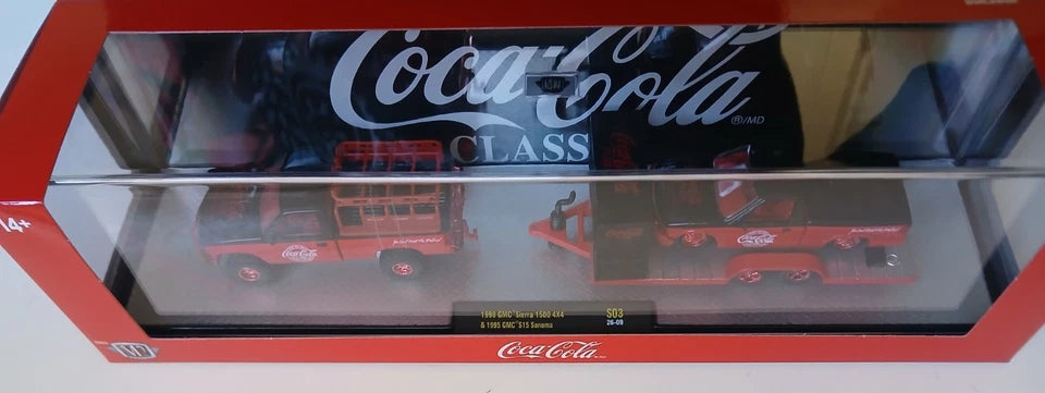 M2 Machines Coca-Cola Hauler 1990 GMC Sierra 1500 4x4 & 1995 GMC S-15 Sonoma Chase /750 #/750